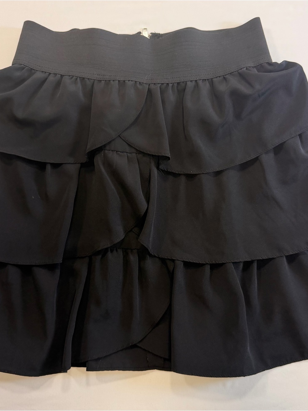 INC International Concepts Black Tiered Ruffle Mini Skirt Size 4 Y2K Coquette